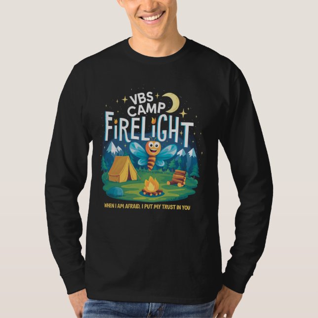 Camiseta Camp Firelight VBS Camp Vacp Bíblia School Fire (Frente)