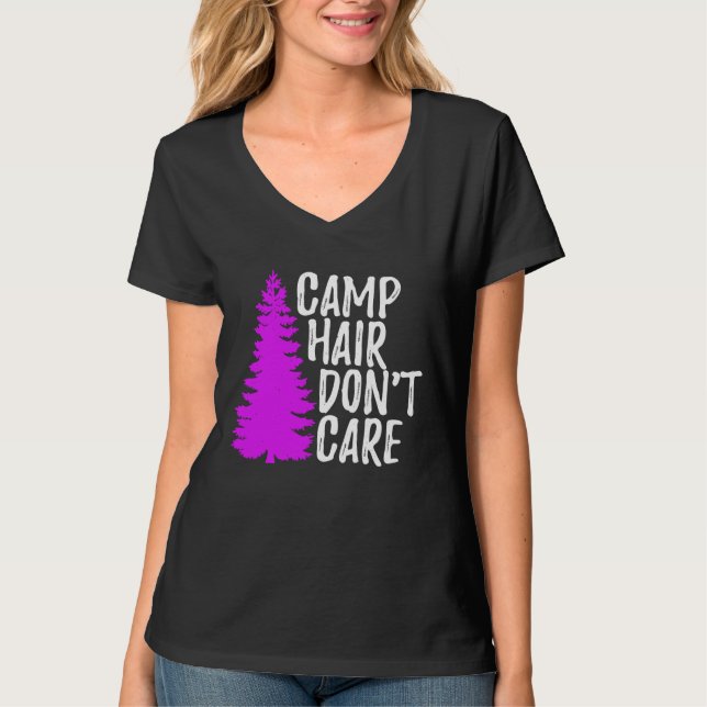 Camiseta Camp Hair Dont Care   Camping (Frente)