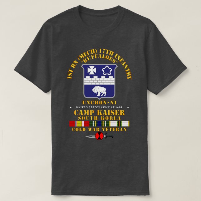 Camiseta Camp Kaiser Korea 1rua da Bn M 17th Infantry 7 Cam (Frente do Design)