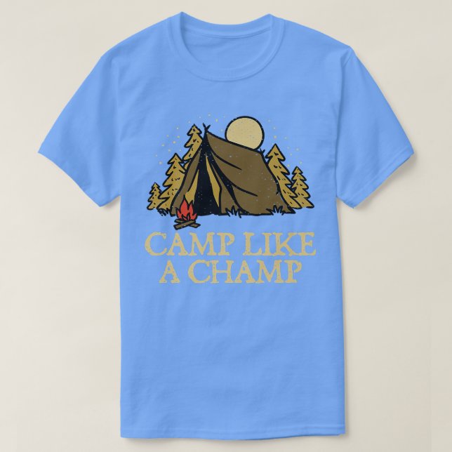 Camiseta Camp Like a Champ Summer Camping Tropical Camper F (Frente do Design)