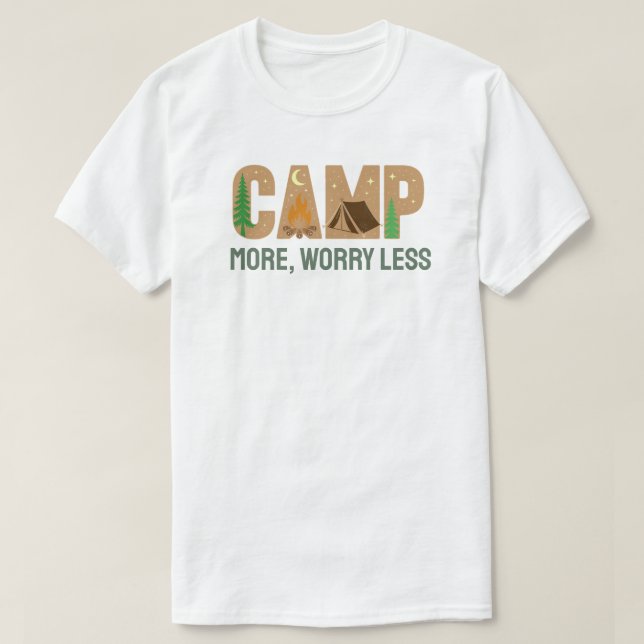 Camiseta Camp More, Worry Less (Frente do Design)