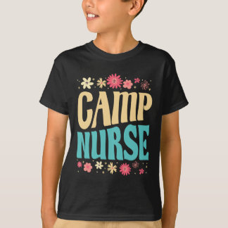 Camiseta Camp Nurse Floral Outfit Summer Camping Registered