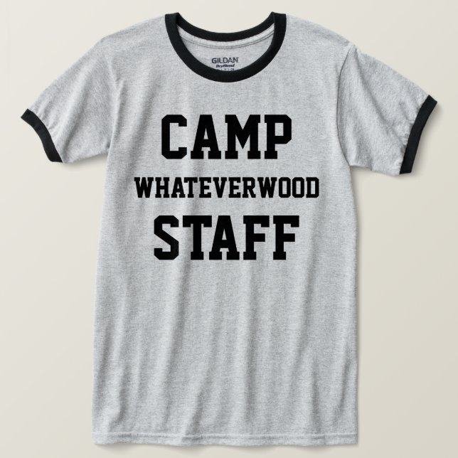 Camiseta Camp Whateverwood Funcionarios Cinza (Frente do Design)