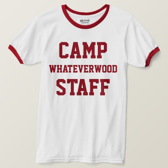 Camiseta Camp Whateverwood Funcionarios Vermelho Escuro (Frente do Design)