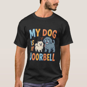 Camiseta Campainha de Porta de Cachorro Engraçada Amante de