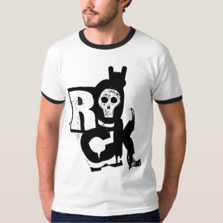 Camiseta Campainha T do crânio da mão da rocha