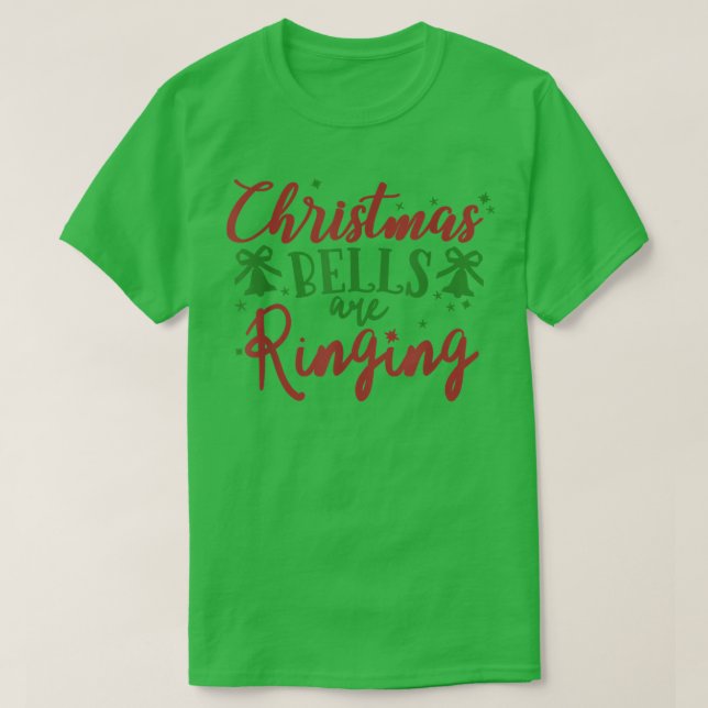 Camiseta Campainhas de Natal Estão Tocando Natal Feio Natal (Frente do Design)