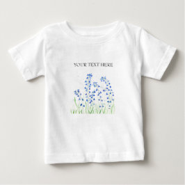Camiseta Campainhas flores azuis Adicionar texto aquarela b