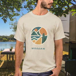 Camiseta Campanha Colorida de Aventura Retro-Mountain