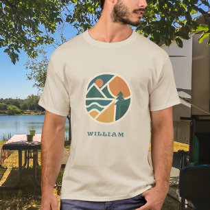 Camiseta Campanha Colorida de Aventura Retro-Mountain