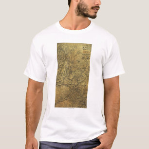Camiseta Campanha de Atlanta - mapa panorâmico da guerra