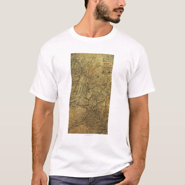 Camiseta Campanha de Atlanta - mapa panorâmico da guerra (Frente)