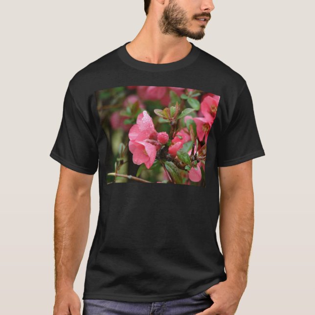 Camiseta Campanha de Flor Rosa-primavera (Frente)