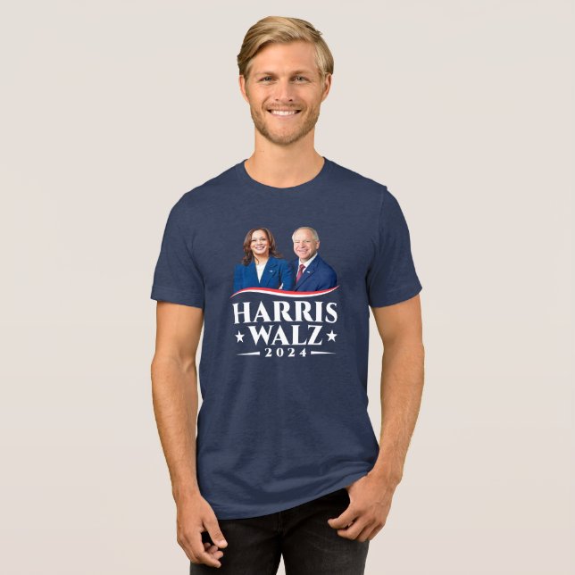 Camiseta Campanha de fotos eleitorais de Harris Walz 2024 (Frente Completa)