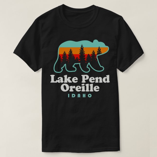Camiseta Campanha de Pesca Lake Pend Oreille Idaho (Frente do Design)