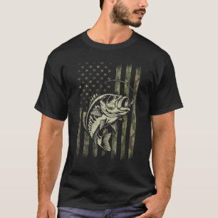 Camiseta Campanha de pesca Norte-Americana Bandeira Peixe