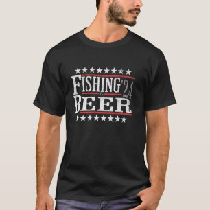 Camiseta Campanha Divertida de Eleição Pesca e Cerveja 24