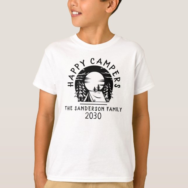 Camiseta Campanha Familiar Nome Ano Campos Felizes (Frente)