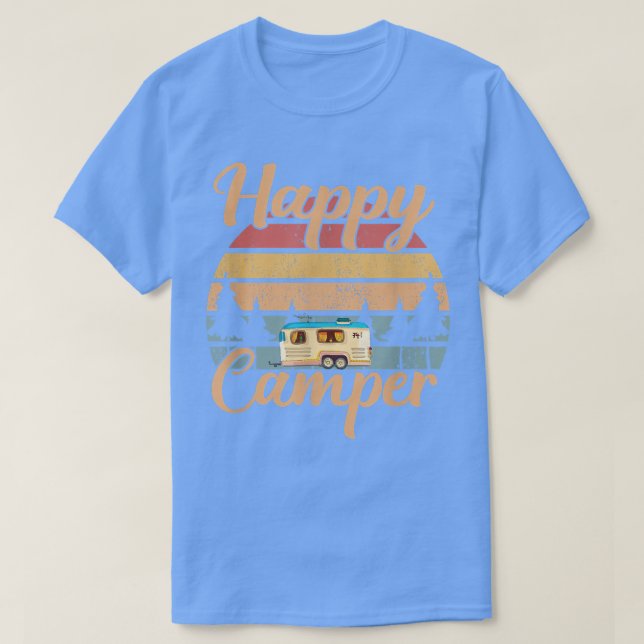 Camiseta Campanha feliz acampando mulheres dotadas (Frente do Design)