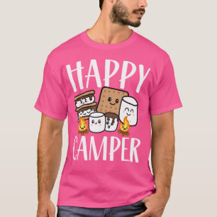 Camiseta Campanha Feliz Kawaii Smore Acampando Trip Campfi