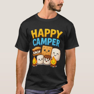 Camiseta Campanha Feliz Kawaii Smore Acampando Trip Campfi