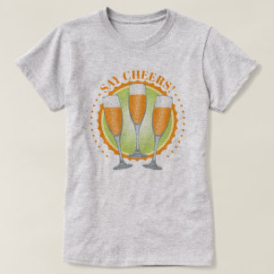 Camiseta Campanha Laranja Mimosa - Vidros de Champanhe