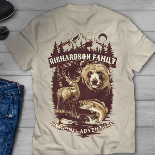 Camiseta Campanha para a família externa Adicione seu nome  (Criador carregado)