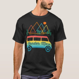 Camiseta Campanha Retro Camper Van Vintage Montanhas Sunset