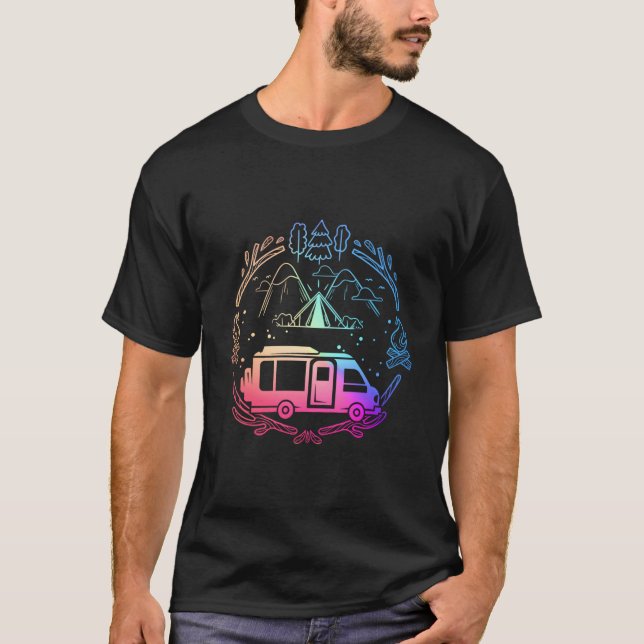 Camiseta Campanha Van Life Design Vanagon Van Bus Dipper Ca (Frente)