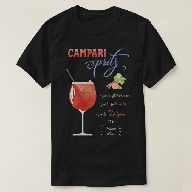 Camiseta Campari Spritz Watercolor (Frente do Design)