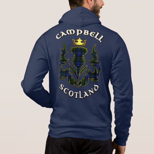 Camiseta Campbell Clan Crachá & Tartan w/Motto (Verso)
