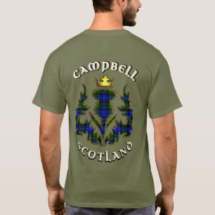 Camiseta Campbell Clan Crachá & Tartan w/Motto 