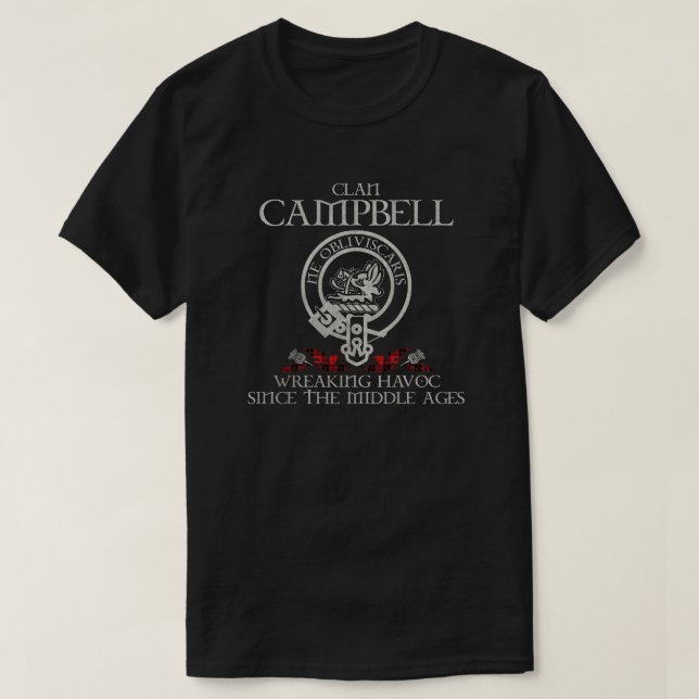 Camiseta Campbell of Armaddie Clan crest sobrenome escocês  (Frente do Design)