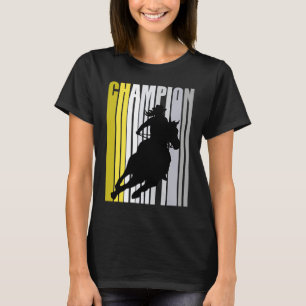 Camiseta Campeã Cowgirl Amarela de Cavalgada em Barril