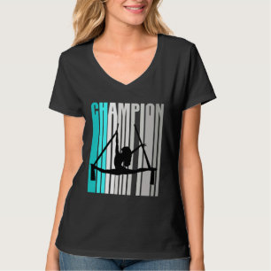 Camiseta Campeã de Dança de Ioga Aérea Turquesa Garotas Aer