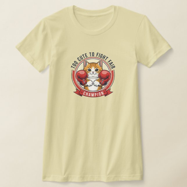 Camiseta Campeã de Gato Bravo Fofo Design (Postura )