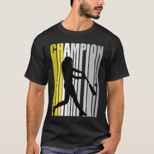 Camiseta Campeão Amarelo Baseball de Birthday Softball