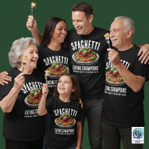Campeão da Família na Reunião de Comer Espaguete D