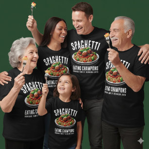 Camiseta Campeão da Família na Reunião de Comer Espaguete D