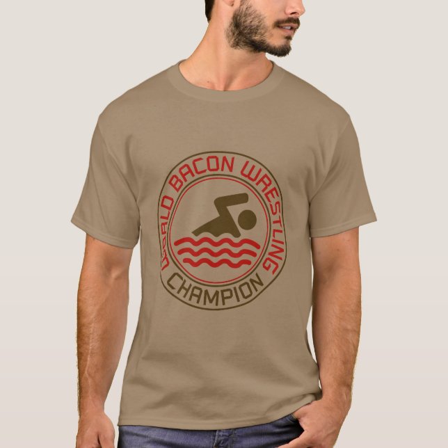 Camiseta Campeão da luta do bacon do mundo (Frente)