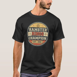 Camiseta Campeão de Argolas de Hamster Insígnia Retro