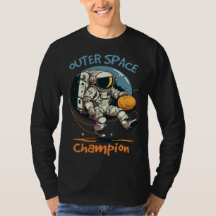 Camiseta Campeão de Basquete no Espaço Sideral Astronauta