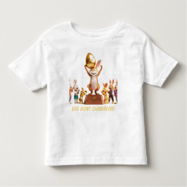 Camiseta Campeão de Caça de Ovo Coelho Vitorioso
