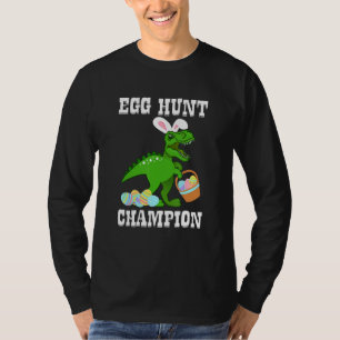 Camiseta Campeão de Caça de Ovo de Páscoa T Rex Dinossaur B