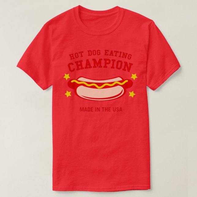 Camiseta Campeão de Comer Cachorro Quente (Frente do Design)