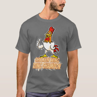 Camiseta Campeão de Comida de Galinha Engraçado