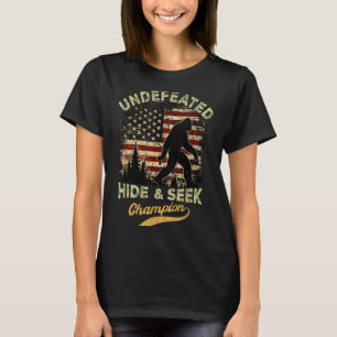 Camiseta Campeão de esconde-esconde Bigfoot engraçado sasqu