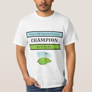 Camiseta Campeão de Golfe Editável