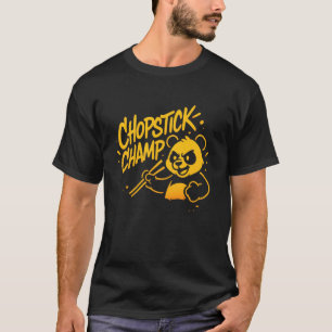 Camiseta Campeão de Hashi Design Panda Grafite