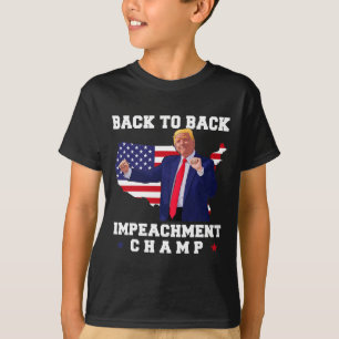 Camiseta Campeão de impeachment consecutivo Trump dança eng